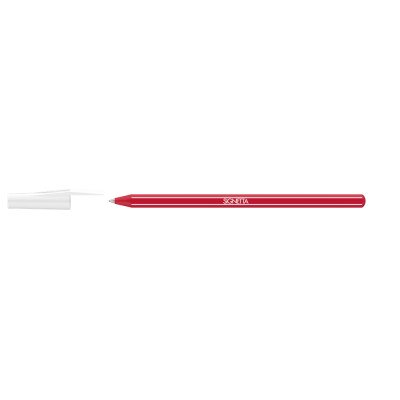 Golyóstoll 0,7mm, kupakos, Ico Signetta, írásszín piros