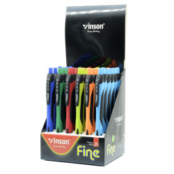 Golyóstoll nyomógombos 1,0mm Vinson Fine 1008 vegyes displ 36 db/display Író- irodaszer, papíráru Vinson