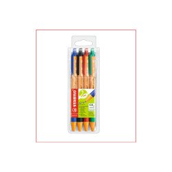 Golyóstoll nyomógombos 0,5mm, Stabilo pointball 6030/4 4-es készlet Író- irodaszer, papíráru Stabilo