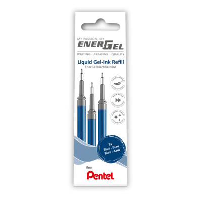 Tollbetét tűhegyű 3 db/csomag 0,25mm Pentel EnerGel LRN5-3C írásszín kék Tollbetét tűhegyű 3 db/csomag 0,25mm Pentel EnerGel LRN5-3C írásszín kék