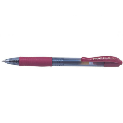 Zseléstoll 0,7mm, nyomógombos Pilot G-2, írásszín piros Zseléstoll 0,7mm, nyomógombos Pilot G-2, írásszín piros