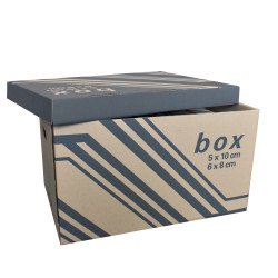 Archiváló konténer karton doboz fedeles 52x35x30cm, külön záródó levehető fedéllel Fornax Író- irodaszer, papíráru Fornax
