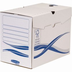 Archiváló doboz A4, 200mm, Fellowes® Bankers Box Basic, 25 db/csomag, kék-fehér Író- irodaszer, papíráru Fellowes
