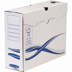 Archiváló doboz A4+, 100mm, Fellowes® Bankers Box Basic, 10 db/csomag, kék-fehér Író- irodaszer, papíráru Fellowes
