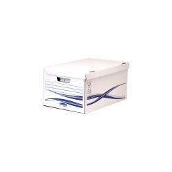 Archiváló konténer csapófedéllel, karton, 6 db A4+, 80mm, Archiváló dobozzal, Fellowes® Bankers Box Basic, kék-fehér Író- irodaszer, papíráru Fellowes