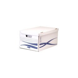 Archiváló konténer csapófedéllel, karton, 6 db A4+, 80mm, Archiváló dobozzal, Fellowes® Bankers Box Basic, kék-fehér Író- irodaszer, papíráru Fellowes