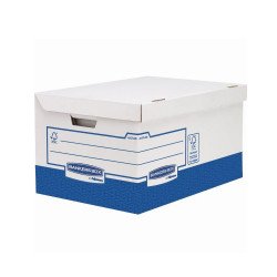 Archiváló konténer, karton, ultra erős, nagy, Fellowes® Bankers Box Basic, 10 db/csomag, kék-fehér Író- irodaszer, papíráru Fellowes
