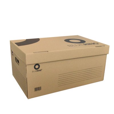 Archiváló konténer karton doboz fedeles 54x36x25cm, felfelé nyíló tetővel Bluering® barna Archiváló konténer karton doboz fedeles 54x36x25cm, felfelé nyíló tetővel Bluering® barna