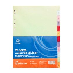 Elválasztólap, színes karton 12 részes Bluering® Író- irodaszer, papíráru Bluering