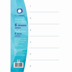 Elválasztólap, színes műanyag 6 részes Bluering® Író- irodaszer, papíráru Bluering