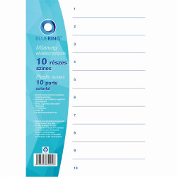 Elválasztólap, színes műanyag 10 részes Bluering® Író- irodaszer, papíráru Bluering