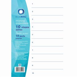 Elválasztólap, színes műanyag 10 részes Bluering® Író- irodaszer, papíráru Bluering