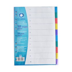 Elválasztólap, színes műanyag 10 részes Bluering® Író- irodaszer, papíráru Bluering