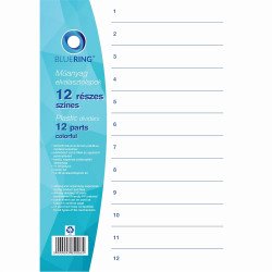 Elválasztólap, színes műanyag 12 részes Bluering® Író- irodaszer, papíráru Bluering