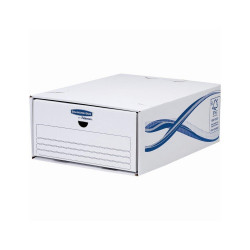 Fiókos irattároló, fiók, karton, 135 x 279 x 362 mm, Fellowes® Bankers Box Basic, 5 db/csomag, kék-fehér Író- irodaszer, papíráru Fellowes