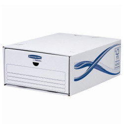Fiókos irattároló, fiók, karton, 135 x 279 x 362 mm, Fellowes® Bankers Box Basic, 5 db/csomag, kék-fehér Író- irodaszer, papíráru Fellowes