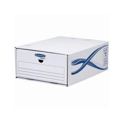 Fiókos irattároló, fiók, karton, 135 x 279 x 362 mm, Fellowes® Bankers Box Basic, 5 db/csomag, kék-fehér Író- irodaszer, papíráru Fellowes