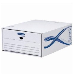 Fiókos irattároló, fiók, karton, 135 x 279 x 362 mm, Fellowes® Bankers Box Basic, 5 db/csomag, kék-fehér Író- irodaszer, papíráru Fellowes
