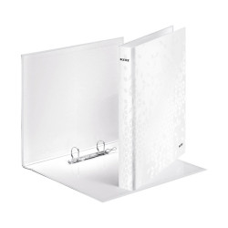 Gyűrűskönyv A4, Maxi 4cm, 2 gyűrű, D alakú, karton Leitz Wow fehér Író- irodaszer, papíráru Leitz