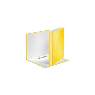 Gyűrűskönyv A4, Maxi 4cm, 2 gyűrű, D alakú, karton Leitz Wow sárga Gyűrűskönyv A4, Maxi 4cm, 2 gyűrű, D alakú, karton Leitz Wow sárga