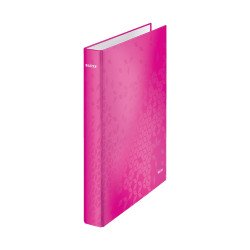 Gyűrűskönyv A4, Maxi 4cm, 2 gyűrű, D alakú, karton Leitz Wow rózsaszín Író- irodaszer, papíráru Leitz