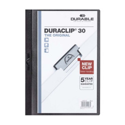 Klip mappa 30lap Durable Duraclip®, fekete Író- irodaszer, papíráru Durable
