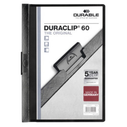 Klip mappa 60lap Durable Duraclip®, fekete Író- irodaszer, papíráru Durable