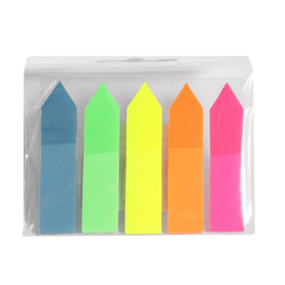 Jelölőcímke 12x50mm, 5x25lap, műanyag nyíl Bluering® 5 klf. szín