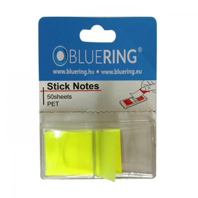 Jelölőcímke 25x45mm, 50lap, műanyag Bluering® sárga Jelölőcímke 25x45mm, 50lap, műanyag Bluering® sárga