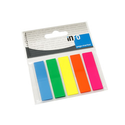 Jelölőcímke 12x44mm, 5x25lap műanyag Info Notes kék zöld sárga rózsaszín narancssárga Író- irodaszer, papíráru Info Notes