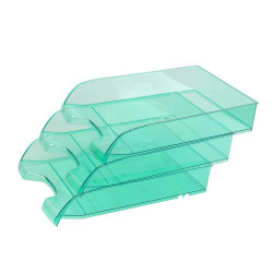 Irattálca műanyag 550 extra széles 345x270x67mm, Bluering®, áttetsző zöld Író- irodaszer, papíráru Bluering