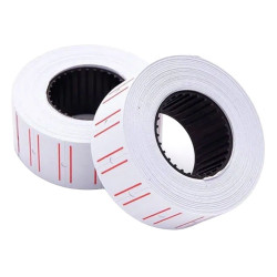 Árazószalag 22x12mm, fehér piros vonallal 25 tekercs/karton, MOTEX Író- irodaszer, papíráru Egyéb