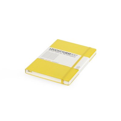 Notesz A5, négyzetrácsos medium Leuchtturm citrom