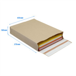 Csomagküldő webshop tasak 450x570x100mm, erős kraft papírból 100 db/doboz, E-green barna Író- irodaszer, papíráru e-Green