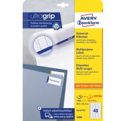Etikett címke, 48,5 x25,4mm, univerzális, 40 címke/ív, 25 ív/doboz, Avery fehér Író- irodaszer, papíráru Avery