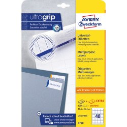 Etikett címke, 48,5 x25,4mm, univerzális, 40 címke/ív, 25 ív/doboz, Avery fehér Író- irodaszer, papíráru Avery