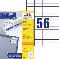 Etikett címke, 52,5 x21,2mm, univerzális, 56 címke/ív, 100 ív/doboz, Avery fehér Író- irodaszer, papíráru Avery