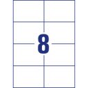 Etikett címke, 105 x74mm, univerzális, 8 címke/ív, 100 ív/doboz, Avery fehér