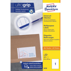 Etikett címke, 210 x297mm, univerzális, 1 címke/ív, 100 ív/doboz, Avery fehér Író- irodaszer, papíráru Avery