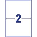 Etikett címke, 199,6 x143,5mm, univerzális visszaszedhető, 2 címke/ív, 25 ív/doboz, Avery fehér