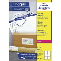 Etikett címke, 99,1 x93,1mm, nagyfedőképességű 6 címke/ív, 100 ív/doboz, Avery fehér Író- irodaszer, papíráru Avery