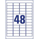 Etikett címke, 45,7 x21,2mm, időjárásálló poliészter, 48 címke/ív, 20 ív/doboz, Avery fehér