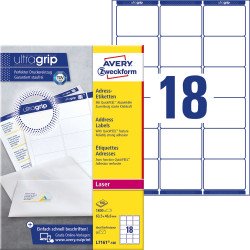 Etikett címke, 63,5 x46,6mm, 18 címke/ív, 100 ív/doboz, Avery fehér Író- irodaszer, papíráru Avery