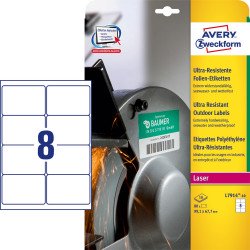 Etikett címke, 99,1 x67,7mm, ultra ellenálló 8 címke/ív, 10 ív/doboz, Avery fehér Író- irodaszer, papíráru Avery
