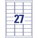 Etikett címke, 63,5 x29,6mm, szuper tapadású 27 címke/ív, 20 ív/doboz, Avery fehér