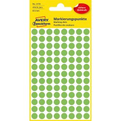 Etikett címke, o8mm, jelölésre, neon 104 címke/ív, 4 ív/doboz, Avery zöld Író- irodaszer, papíráru Avery