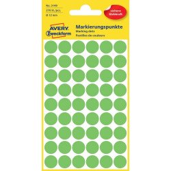 Etikett címke, o12mm, jelölésre, világos 54 címke/ív, 5 ív/doboz, Avery zöld Író- irodaszer, papíráru Avery