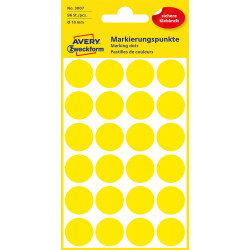 Etikett címke, o18mm, jelölésre, 24 címke/ív, 4 ív/doboz, Avery sárga Író- irodaszer, papíráru Avery