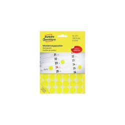 Etikett címke, o18mm, jelölésre, 24 címke/ív, 44 ív/doboz, Avery sárga Író- irodaszer, papíráru Avery