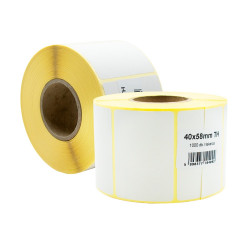 Etikett címke thermo, 40x58mm, tekercses, 1000 címke/tekercs fehér